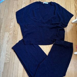 FP Beach Knit two piece set in Celestial Blue size large